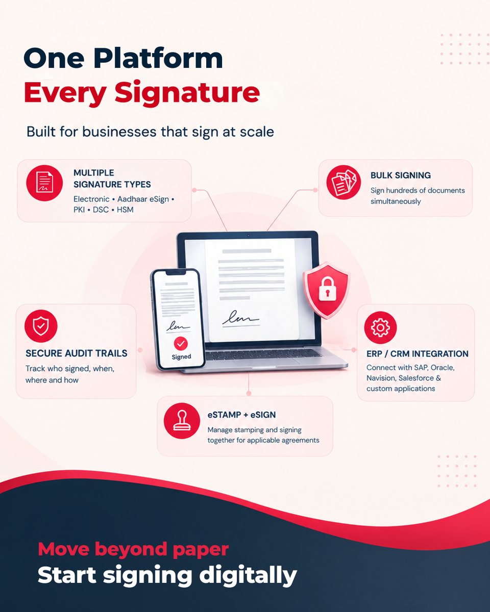 truecopyin's tweet photo. Still printing documents to get them signed? Go digital. ✍️
Sign anywhere, stay secure, and scale with TRUESigner ONE.
#eSignature #DigitalTransformation #TRUESignerONE #LegalTech https://t.co/QVJGQO4GYa