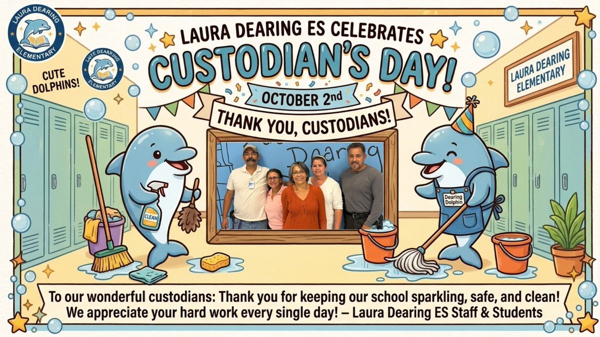 LauraDearingES's tweet photo. Thank you to our amazing custodian's!!! Happy Custodian's Day!! Help us say thank you to them!!! 

#CCSD #ClarkCountySchoolDistrict https://t.co/9Rdfu8boot