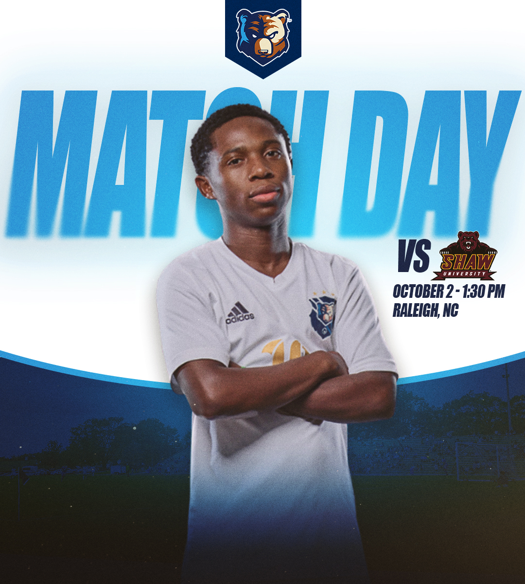 BJUBruins's tweet photo. It's MATCH  DAY!! 🐻⚽️

The men's soccer team is in NC for an afternoon contest against Shaw University. 

Learn more. ➡️ https://t.co/E3Ro1gEecJ https://t.co/7fBllpCVtN