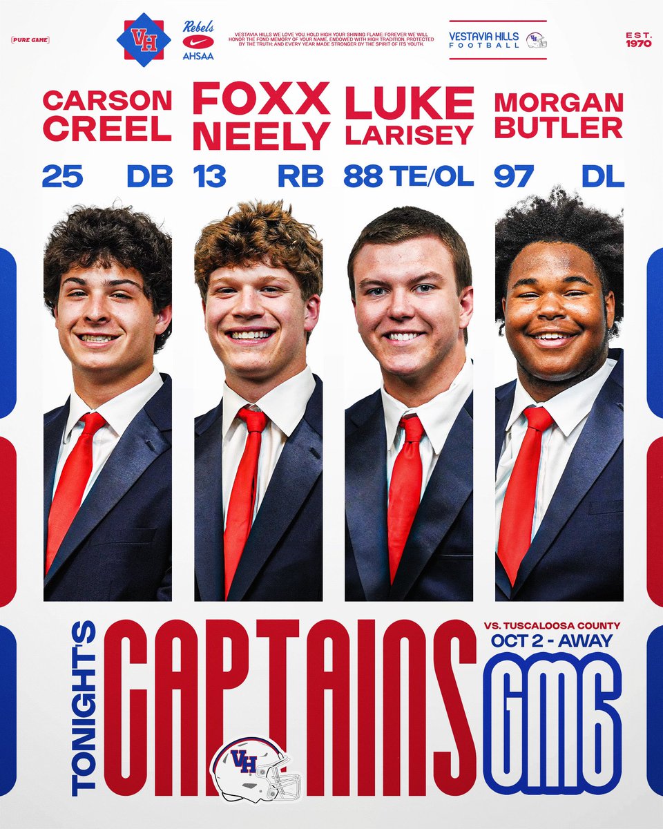 1rebelfootball's tweet photo. Tonight’s Captains

#1REBEL https://t.co/3mpyRHEll2