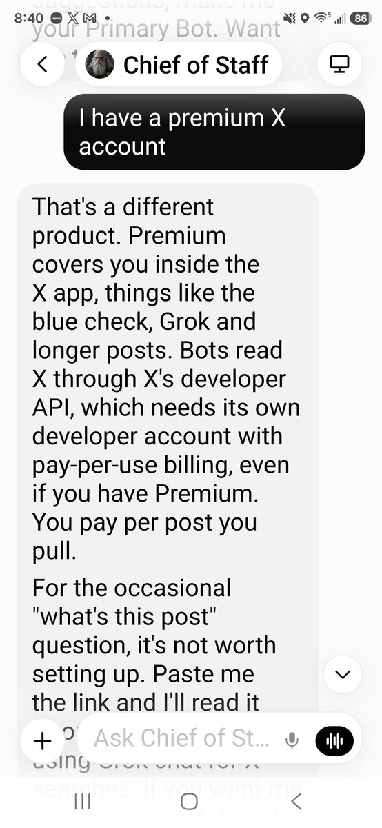 saube2's tweet photo. @naoufal_elh @edtadros @bot Same happened to me this morning. its looking for a X Developer API https://t.co/j6NN5OZ1pL