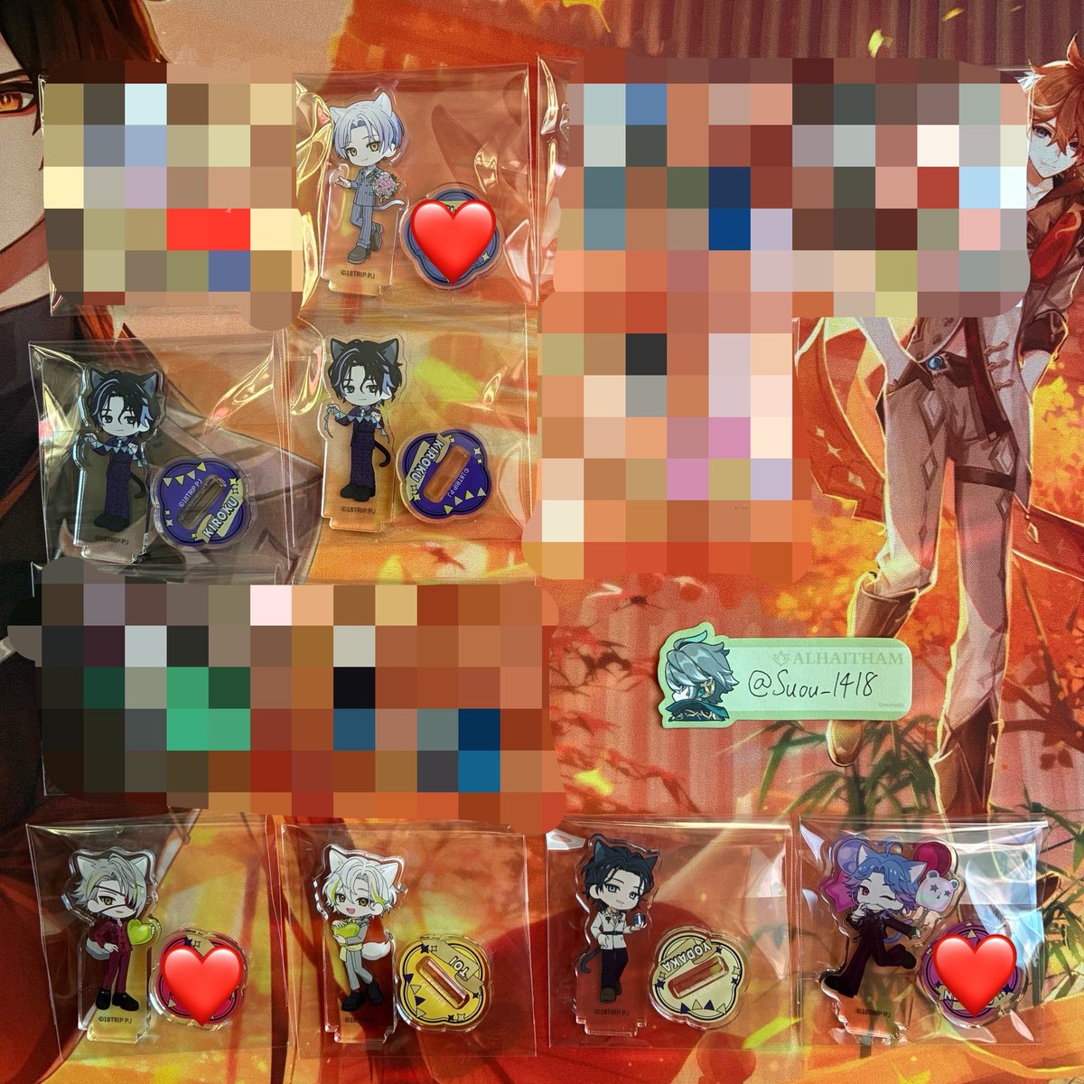 Suou_1418's tweet photo. 交換 譲渡 18TRIP エイトリ まねきねこ アクリルスタンド アクスタ

譲:可不可,季肋2,糖衣,琉衣,子タろ,夜鷹
無数字は1点ずつ

求:定価＋送料
又は
印or無印⇄前弾(七基1)
無印⇄前弾(あく太1,凪1)or練牙1,潮1

※譲渡の場合画像内の❤️付きは無印を同数お迎え下さい
※A⇄Bの交換⭕️ https://t.co/srZKIA4sQG