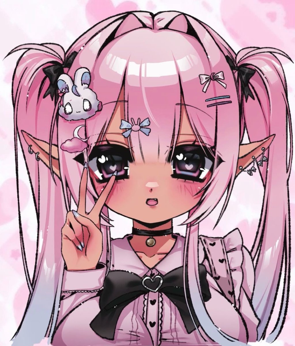 lewnabun's tweet photo. VTuber vs IRL 🩷🖤 https://t.co/ysS5QqbJKV