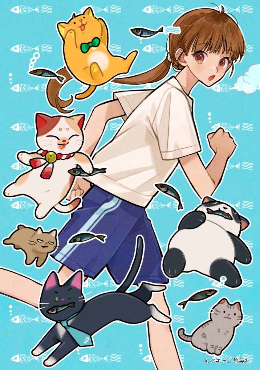 orangebunko's tweet photo. 【連載更新！】
ぶんたん物語 #07『ヒトも猫も忙しい』ぶんたん物語 https://t.co/Tf1N93eMyB
ふしぎな子ねこ・ぶんたんと飼い主・橙子ちゃんが暮らすだいだい町でのさまざまな出来事を描くショートストーリー連載『ぶんたん物語』🍊🐱

第7話は、いつもなんだか忙しそうにしている「あの黒猫」についてのお話。マラソン大会に向けて朝練に励む橙子ちゃんは、本を読みながら走っているスーツ姿の青年を見かけて…！？

#ぶんたん物語