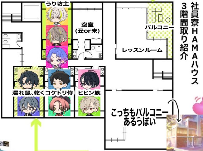 1881eitr's tweet photo. 己による己の為の、HAMAハウス間取り図まとめ①

社員寮の間取り図やらイベストカドストと色々なところならをほじくり回して、画像にまとめました😂
自分の汚い記録用だけど、もしまとめて見たい方いたらどうぞ💦

四階と地下の詳細はよ！！
自信は無いので間違い、補足あれば是非お知らせ下さい！🙇 https://t.co/G72mdacHX2
