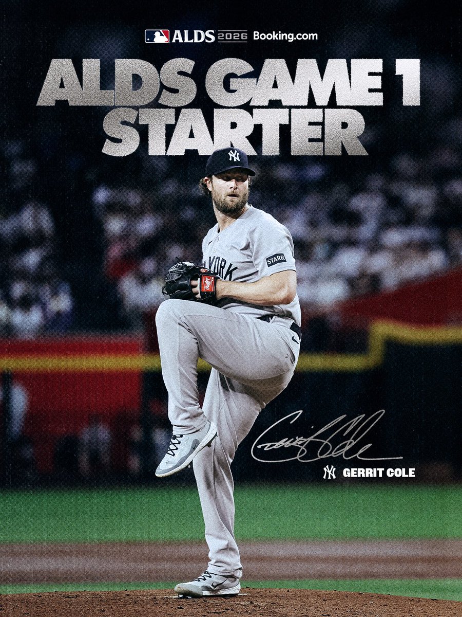 Yankees's tweet photo. The Cole Train comes to Tampa for ALDS Game 1 🚂

#RepBX https://t.co/uTSBdY0ba3