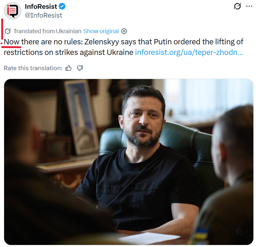 HavryshkoMarta's tweet photo. “Now” is the key word here.

“Now” is the result of Zelensky’s reckless escalation.

Despite lacking the means to protect Ukraine’s civilian infrastructure from Russian missiles and drones, he chose to target civilian infrastructure in Russia, Donbas, and Crimea.

The result was predictable: Putin took the gloves off and began systematically and massively striking virtually every category of civilian infrastructure across Ukraine — something we had not seen on this scale in the previous years of the war. Railways, locomotives, fuel and logistics hubs, data centers, bridges, warehouses — the list keeps growing.

Eager to impress his Western donors with fireworks over Moscow — and, in the process, squeeze yet more money out of them that he and his cronies could conveniently help themselves to — Zelensky ended up putting his own citizens in the firing line, while having no credible means of protecting them from the Kremlin’s fury.

And the Kremlin, for its part, increasingly appears determined to settle the “Ukrainian question” once and for all.