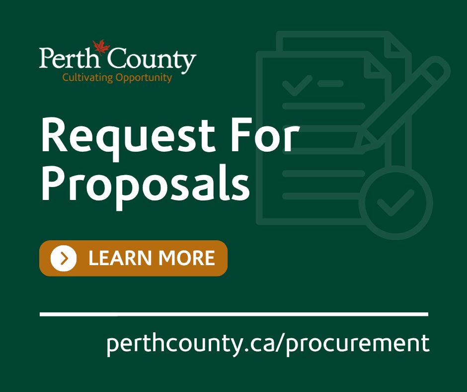 PerthCounty's tweet photo. Perth County is seeking proposals for Municipal By-law Enforcement Officer (Perth County Tree Injury By-law) &amp; Weed and Tree Inspection Services (RFP No. 2026-012-03)

Learn more: https://t.co/z5mGvzr5SN https://t.co/wYgIzmiFOF