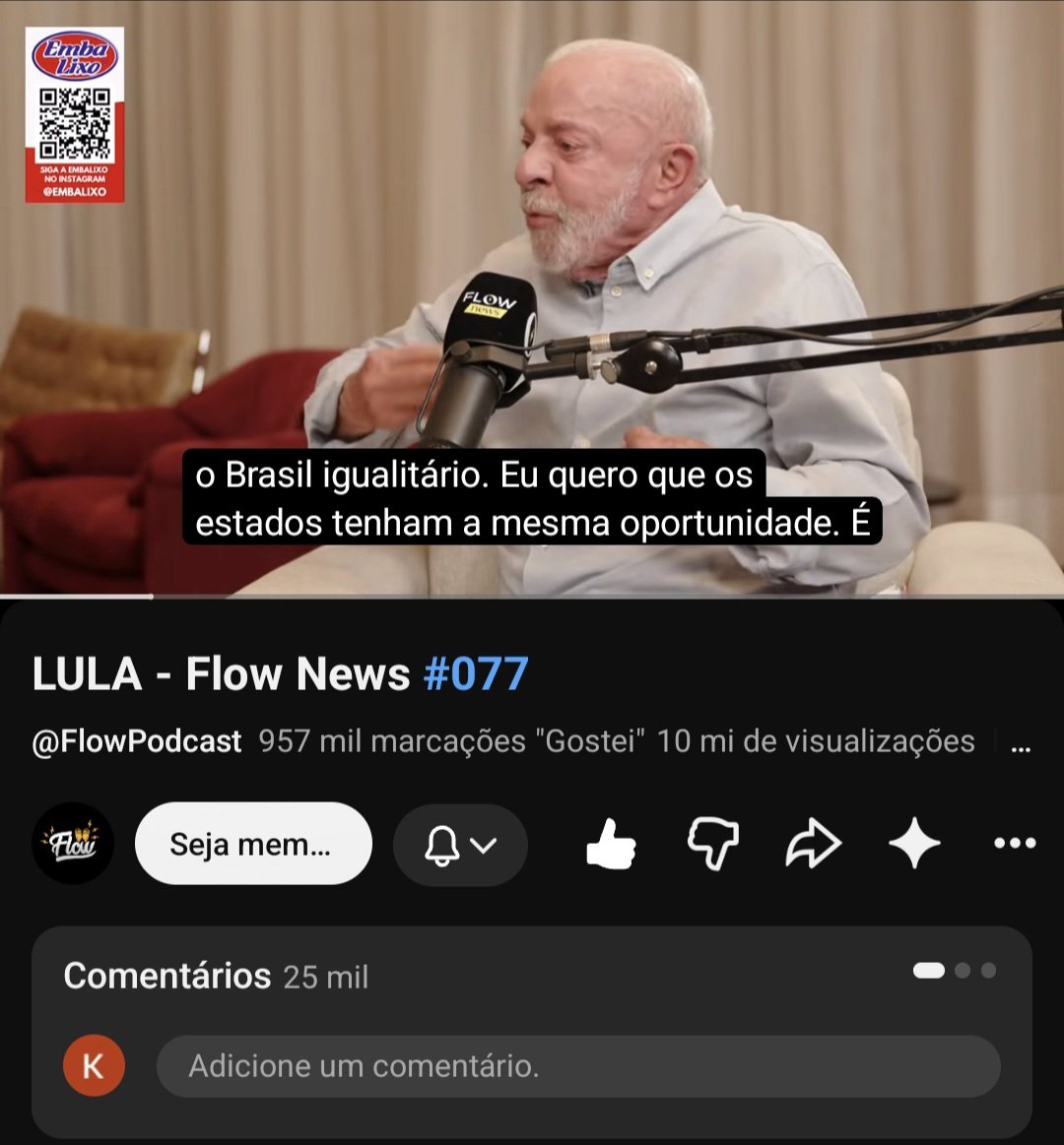 raiurykk's tweet photo. Que vexame pro flavio, lula simplesmente deu aulas durante o debate de ontem.  Simultaneamente tinha 1.5 m durante a live do flow, enquanto a do flavio tinha somente 500k, alegaram que no dia posterior iriam ultrapassar lula, agora temos 10m enquanto eles possuem apenas 5m https://t.co/F4amB1XcBk