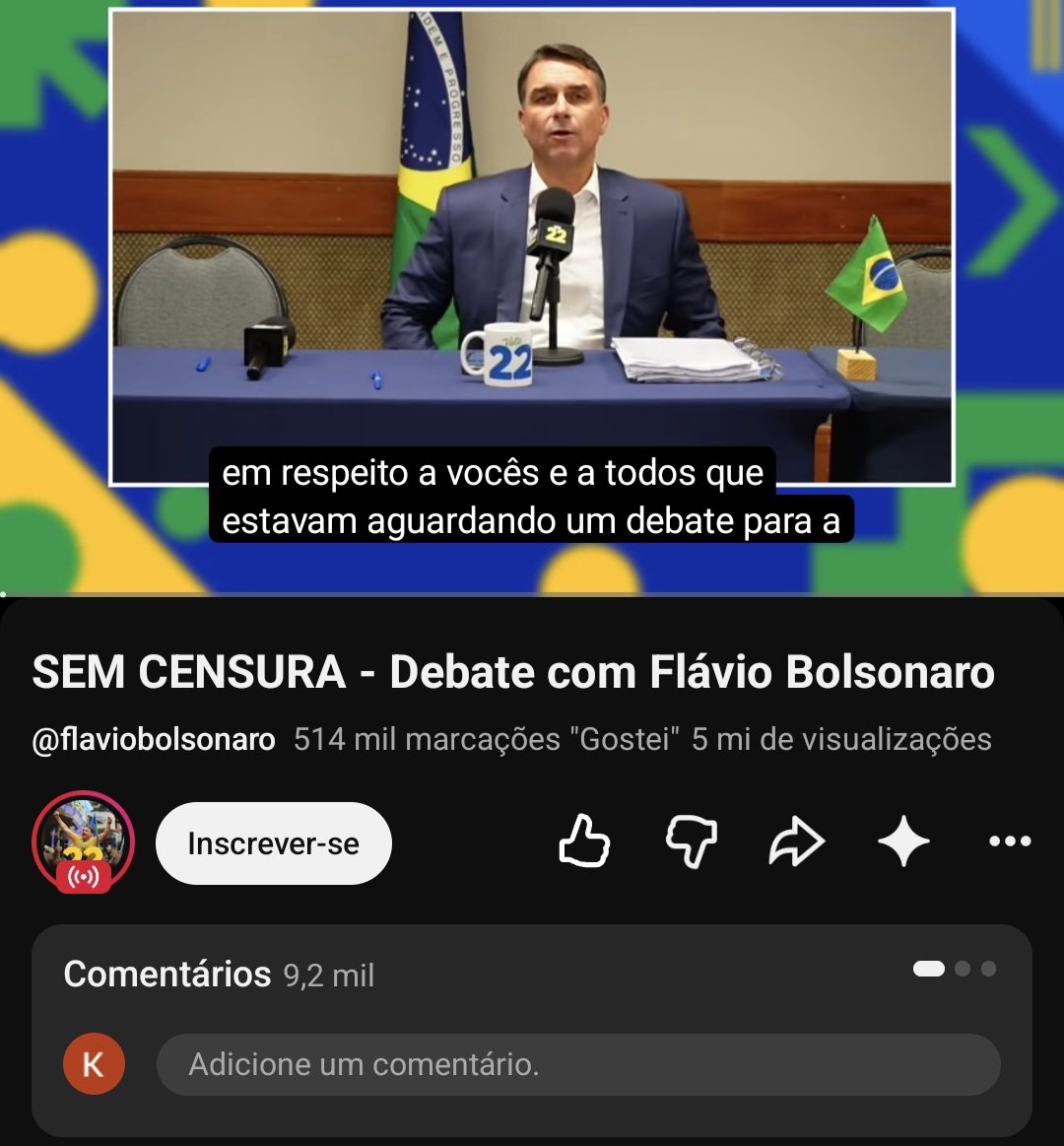 raiurykk's tweet photo. Que vexame pro flavio, lula simplesmente deu aulas durante o debate de ontem.  Simultaneamente tinha 1.5 m durante a live do flow, enquanto a do flavio tinha somente 500k, alegaram que no dia posterior iriam ultrapassar lula, agora temos 10m enquanto eles possuem apenas 5m https://t.co/F4amB1XcBk