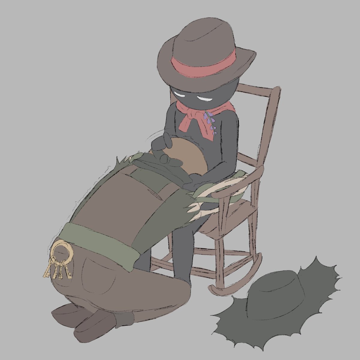 Milychu_'s tweet photo. Most famillial content I see with Groundkeeper is about Sally, but yknow, I think he needs his dad sometimes too #doorsfanart https://t.co/Qoyimwy57N