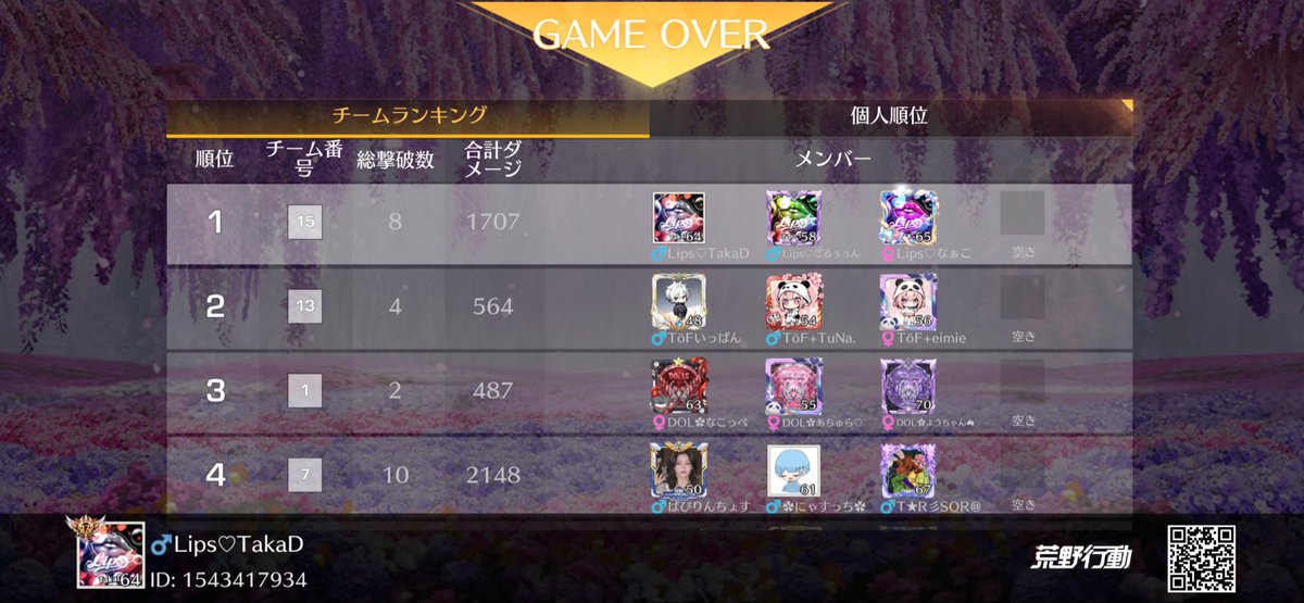 TakaD1224's tweet photo. 10月わっしょいリーグ戦第3戦約4ヶ月ぶりの1位🏆少しは役に立てて良かったよBaby♡
#ESPLips  #たかでぃちゃんねる #わっしょいリーグ戦
#ﾁｮﾒﾁｮﾒ降臨 #GML1Dayリーグ戦 https://t.co/Kye9nki0CC
