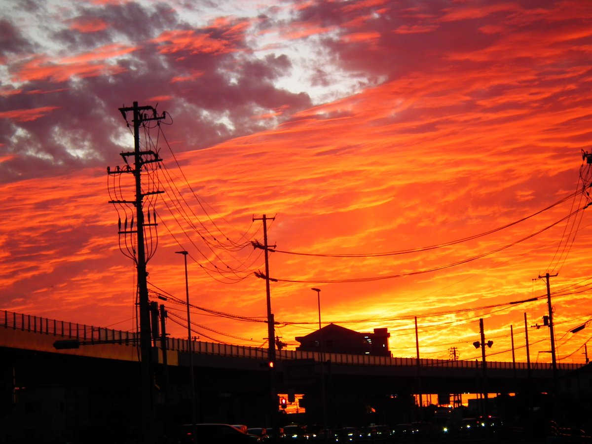 mlit_matukakoku's tweet photo. ２０２６.１０.２（金）
きょうの鮮やかな夕空と　#松山外環状道路
#夕景 https://t.co/M3Htudfw5w