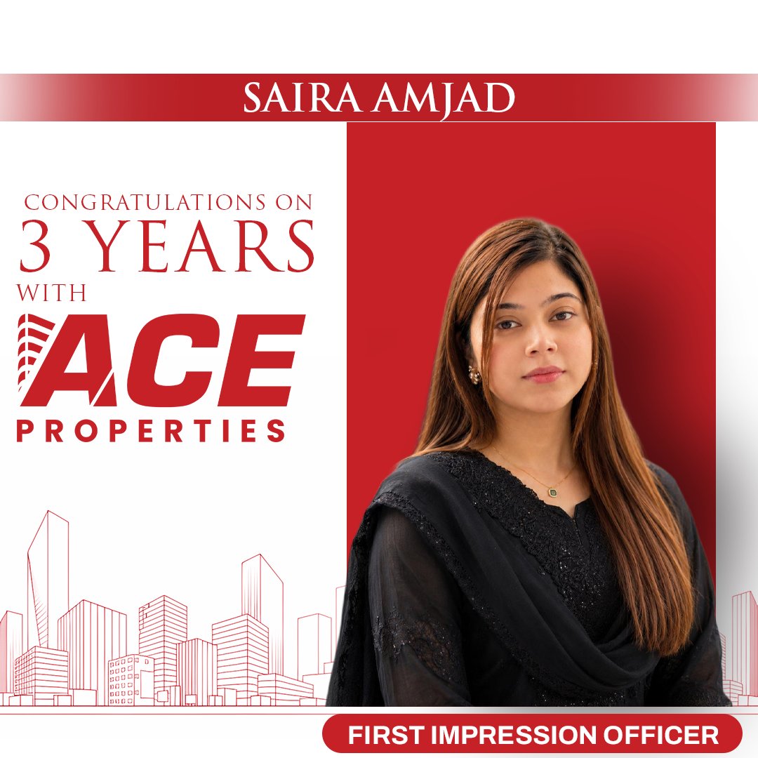 ACEPropertiesPK's tweet photo. 3 Years of Excellence at ACE Properties
Congratulations, Saira Amjad, on completing 3 years with ACE Properties. Your dedication, professionalism, and valuable contributions are sincerely appreciated.
#ACEProperties #WorkAnniversary #3YearsAtACE #TeamACE #TeamACEProperties https://t.co/eSaqAuMAsp