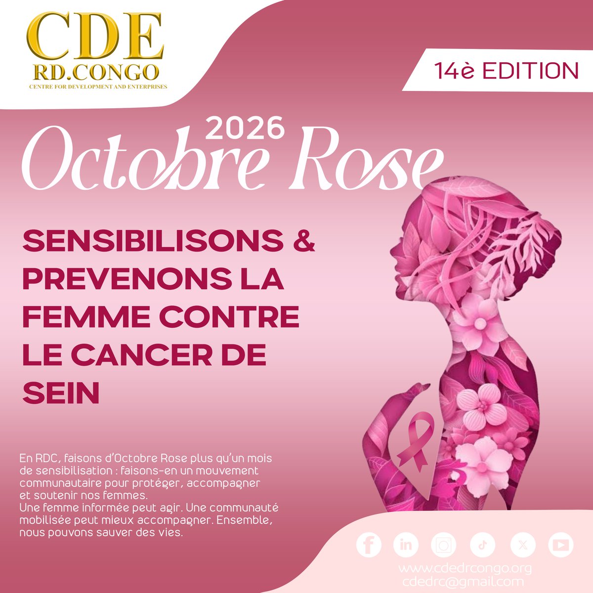 centre_drc's tweet photo. Le dépistage et la consultation précoce peuvent permettre une prise en charge plus rapide.
N’ayez pas peur de consulter et encouragez les femmes de votre entourage à faire de même.
 Informons, sensibilisons et brisons les tabous autour du cancer du sein. https://t.co/9CPf54UMWy