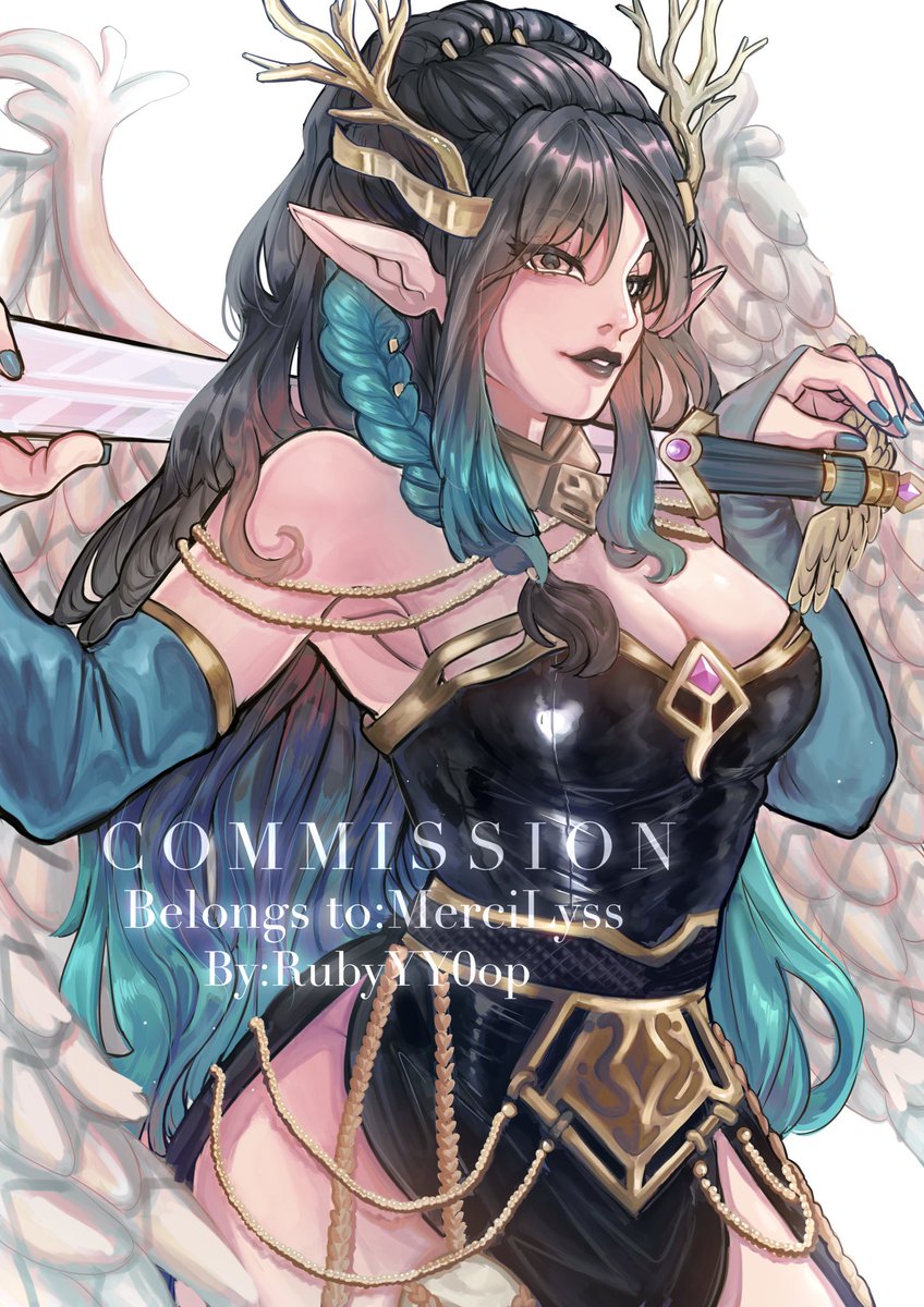 ruby00p's tweet photo. @MerciLysss 
beautifull ,pretty Oc commission drawwing🩵🖤

#artistsontwitter #commissionㅤ #Vgencommissionㅤ #artistoftwitter #oc #ArtistSupport #vgen https://t.co/B7dqfHlzBB