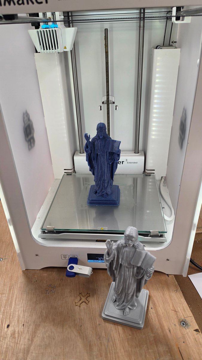 HolyTrinityCol's tweet photo. Mr Walji put our 3D printer to work at Open Evening, creating a fantastic Christ figure! ✝️ A brilliant demonstration of creativity, technology and innovation in D&amp;T for our visiting families. 🖨️✨ #DesignTechnology #OpenEvening https://t.co/tBvWdw6Sof