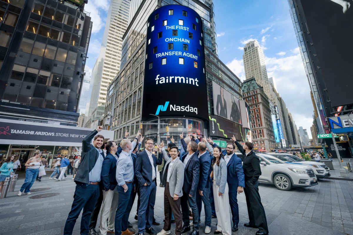 fairmint's tweet photo. We're building Fairmint with a clear vision: bringing recordkeeping and liquidity on the same rail. Onchain. 

Great to have everyone together in New York this week 🗽 https://t.co/ePgL9vaWM7