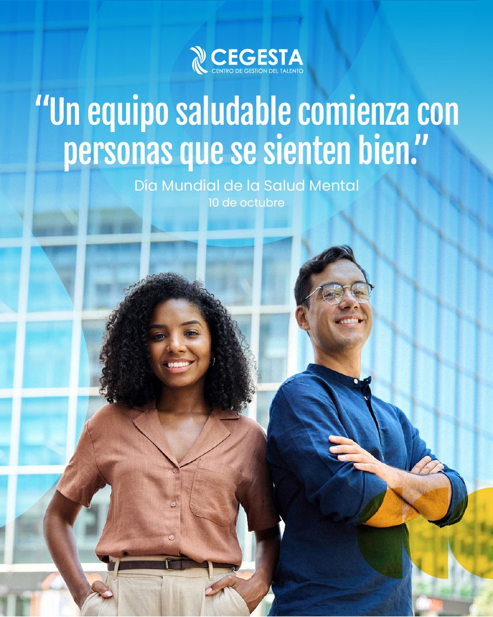 CEGESTA3's tweet photo. [1/2]
🧠 Cuidar la salud mental también es cuidar el talento.

En el marco del Día Mundial de la Salud Mental, recordamos que no atender el bienestar emocional puede afectar la concentración, el desempeño, las relaciones laborales y la productividad de los colaboradores. https://t.co/1y1He9OeLE