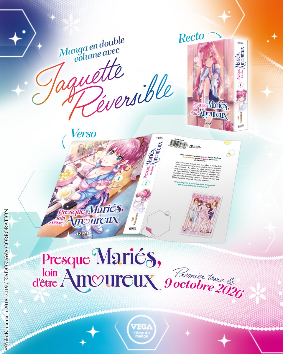 vegalivres's tweet photo. Comme annoncé, la série sera publiée en France sous la forme de volumes doubles, regroupant chacun deux tomes de l’édition japonaise. 💕

Nous savons que vous étiez nombreux à vous interroger sur les couvertures originales : elles seront bien toutes conservées ! Chaque volume disposera d’une jaquette réversible, afin de retrouver les deux illustrations ✨

Il ne vous restera plus qu’à choisir laquelle mettre en avant dans votre bibliothèque !

Alors, quelle couverture préférez-vous ? 👀

#manga #mangas #vegalivres #nouveauté #jaquette