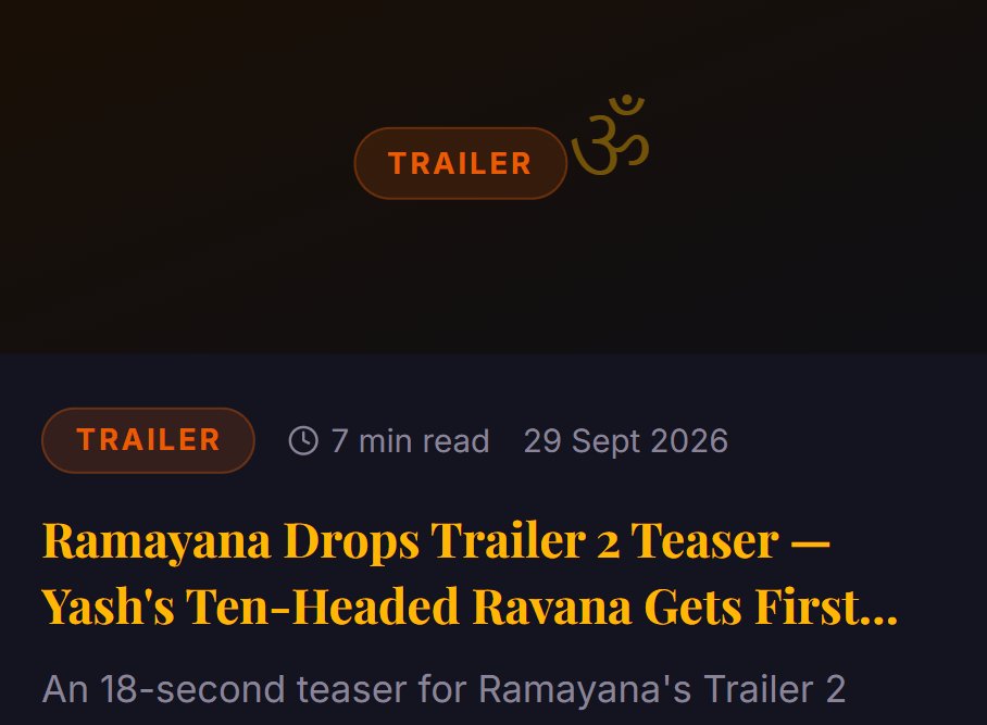 RanbirxHrithik's tweet photo. BIG BREAKING !

 #Ramayana Assets to coming this october !! The Divine Songs &amp; also Before Trailer 2 we will get 18 sec TRAILER 2 TEASER which will announce the official RELEASE DATE of TRAILER 2. Mostly 23rd OCT !!  &amp; Before Trailer 2 we are getting 2 Songs
🔥#RanbirKapoor #Yash https://t.co/hiGr15u56R