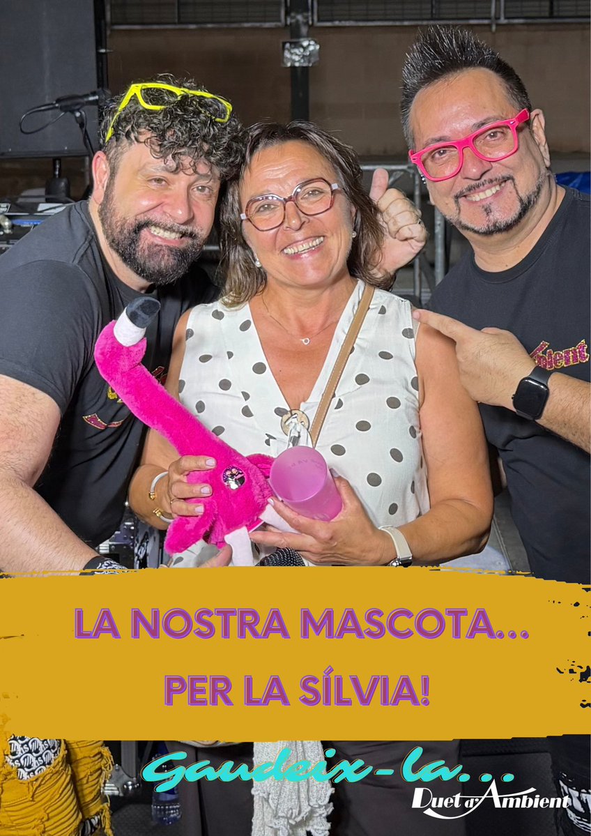 duetdambient's tweet photo. 🦩 La Minga se’n va amb la Sílvia! 💖

Divendres, a la Festa Major d’Os de Balaguer, la nostra mascota va trobar nova companya d’aventures! Un record ben nostre d’una nit de bingo musical, riures i molt bon ambient. 🎶✨

Sílvia, gaudeix-la molt i cuida’ns-la! 😜

#DuetDAmbient https://t.co/EZFWMQ9pN0