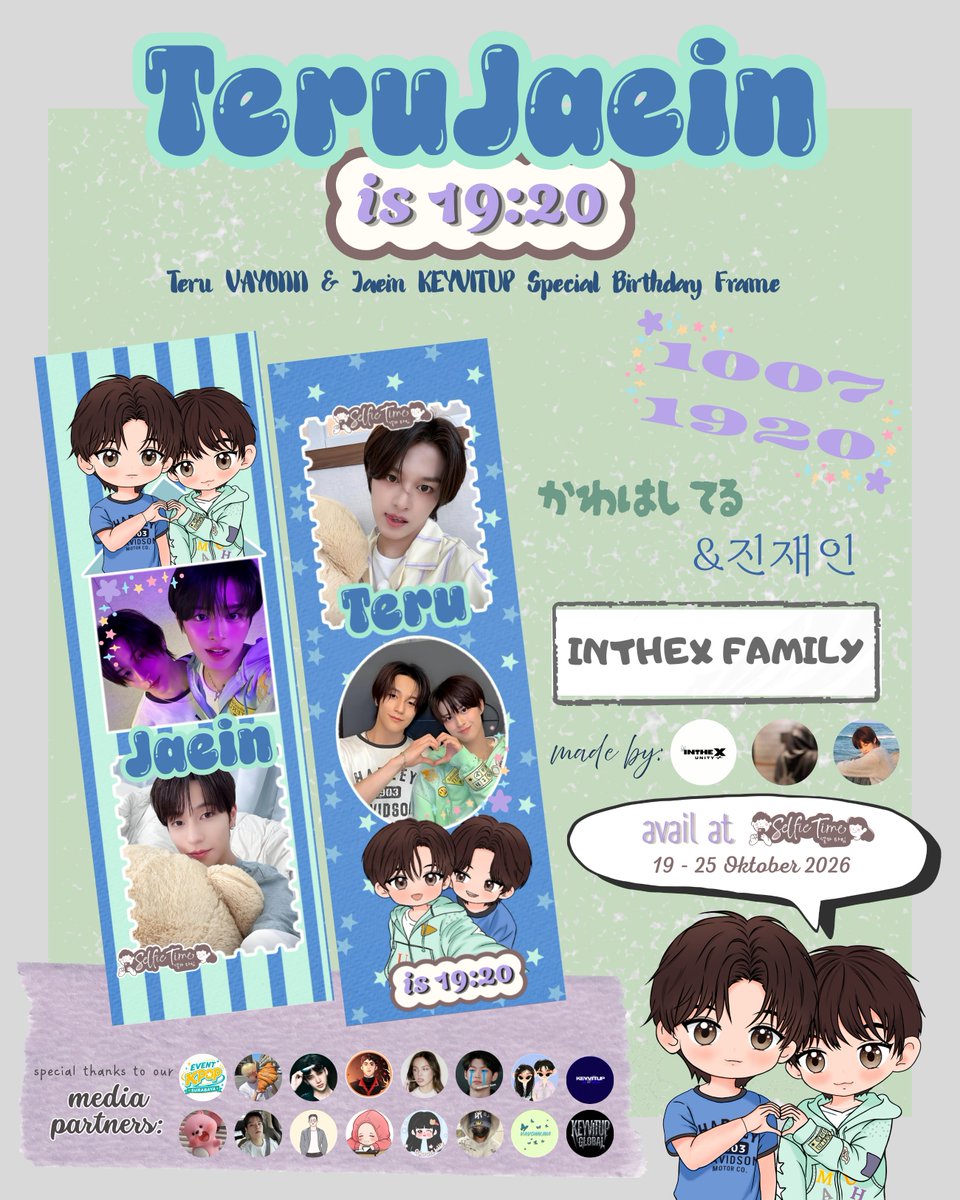 inthe_x_unity's tweet photo. 𝐁𝐑𝐄𝐀𝐊𝐈𝐍𝐆 𝐍𝐄𝐖𝐒‼️ 19 &amp; 20 OCTOBER HAVE BEEN TAKEN BY 𝗧𝗘𝗥𝗨𝗝𝗔𝗘𝗜𝗡 🎂
19:20 — not a time, it's a date with TERUJAEIN 😘
ꜱᴏ, ᴡʜᴏ'ꜱ ᴄᴏᴍɪɴɢ ꜰᴏʀ ᴀ ᴘɪᴄ? 👀📸
📅 19–25 October 2026
📍@selfietimeid
Show off your date with #datewithTERUJAEIN #TERUJAEINIS1920 https://t.co/c8nFMd743r
