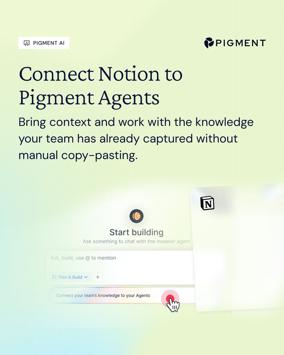 EleonorePigment's tweet photo. Our Product Team shipped A LOT in September.  

Alongside #Pigment Frames, our AI Agents can now pull in content from @NotionHQ, documents can be stored and managed directly in your Application, and you can see exactly what changed in every deployment. 

And that's only part of it. Lots more updates to dig into here: https://t.co/GEv6R0inlw