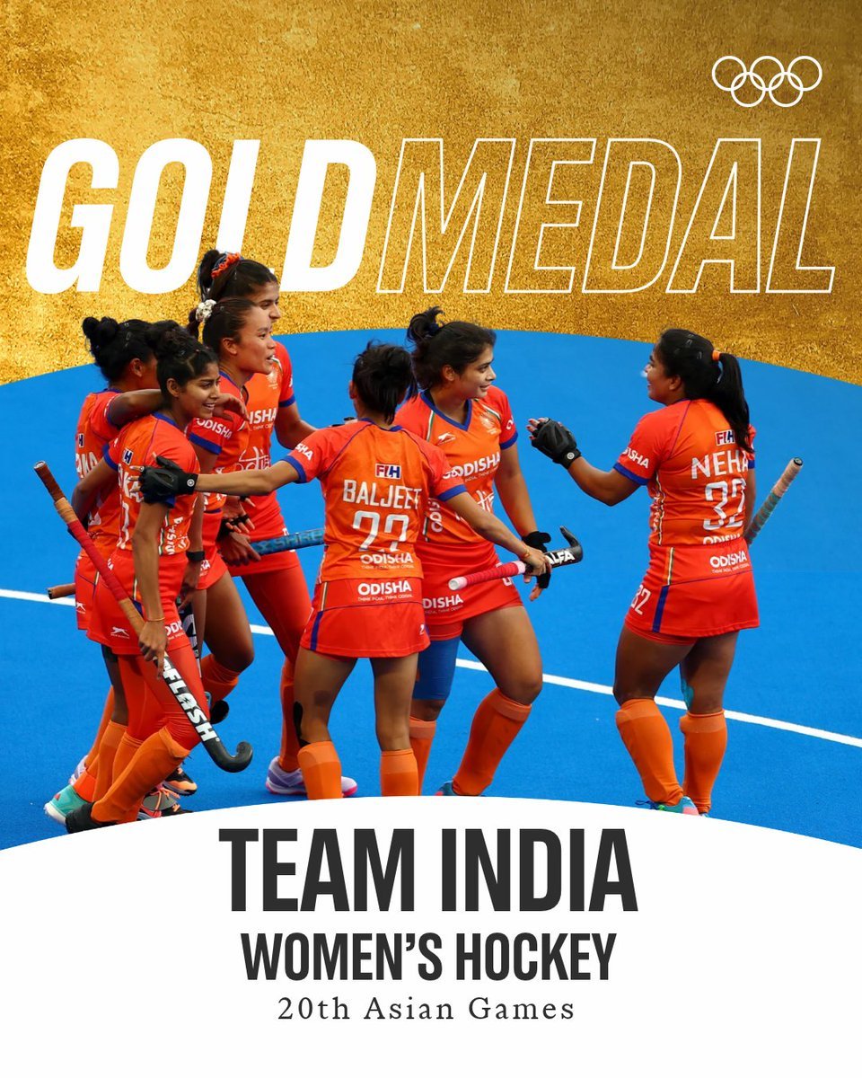 govinda301197's tweet photo. 16th gold for INDIA 🇮🇳🏑💥🥇

Happy Tears 😭😭😭😭

Gold after 44 yrs 🫡🫡🫡in #asiangames2026 

HISTORICAL GOLD 🥇🇮🇳❤️ 

Women's made it 🤙🤙🤙

#asiangames2026 #hockey https://t.co/5BG4rzJ60T