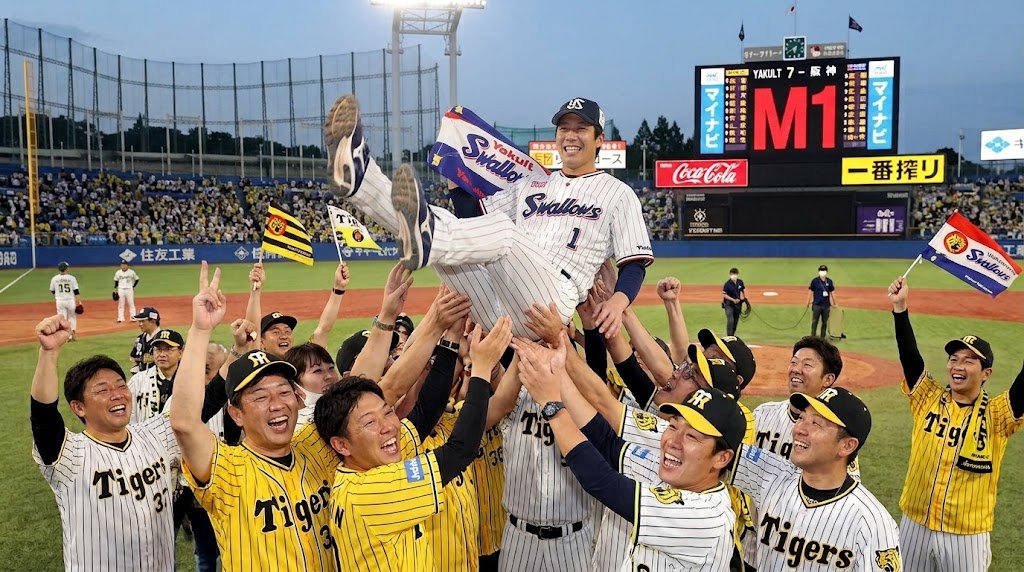 JOSHIN14074657's tweet photo. @kirakiraAtumori ありがたやありがたや
藤川より山田哲人を胴上げしてあげたい！ https://t.co/cwEFo272R9
