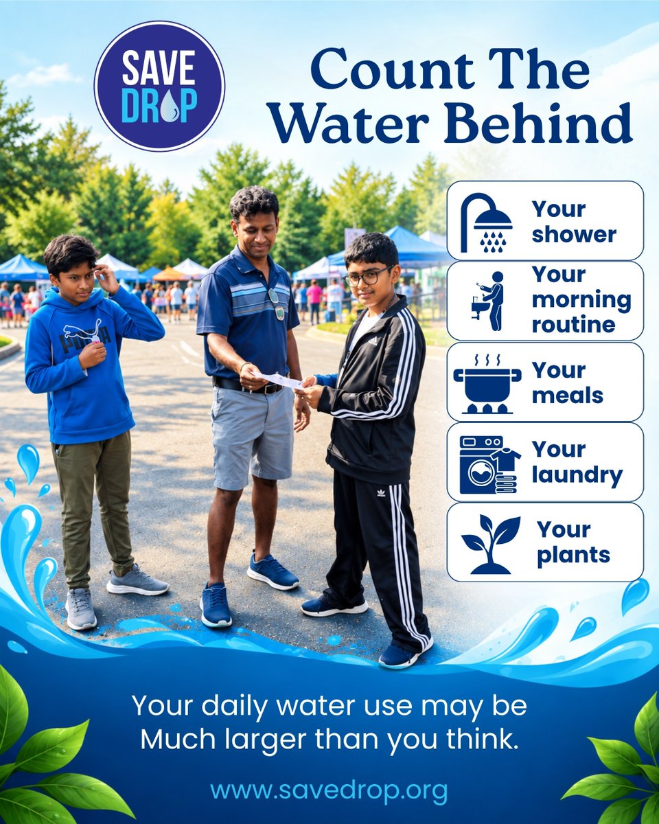 SaveDrop2024's tweet photo. 💧 Count the Water Behind Your Everyday Life!

We use water in more ways than we realize, from our morning routines and showers to cooking, laundry, and caring for our plants.

Think about your water. Save every drop.

https://t.co/GRGcwHxXnf https://t.co/rGetx5A8BM