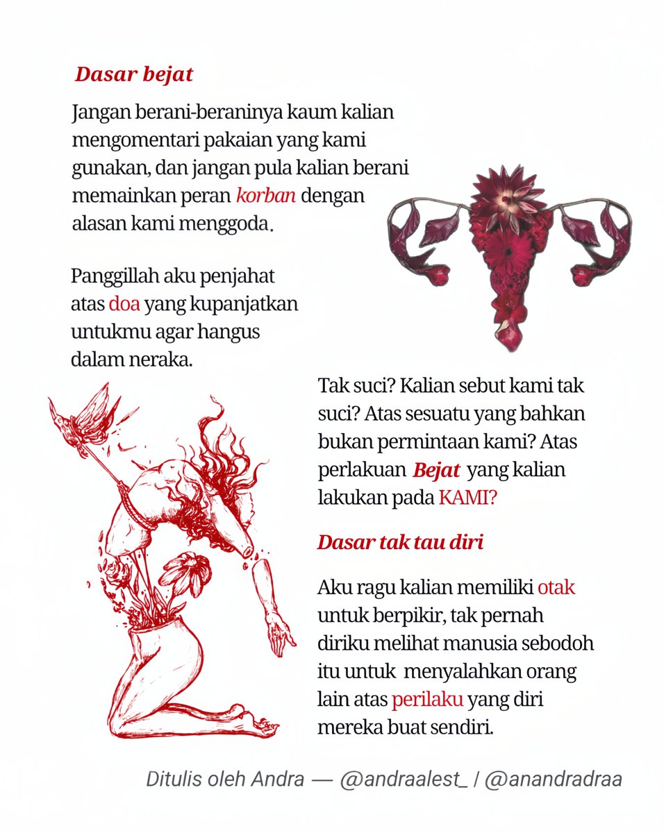 Andraalest_'s tweet photo. Tubuhku Bukan Tempat Persinggahan Nafsumu. 

Dimana tubuh perempuan tak selalu menjadi milik mereka sendiri. https://t.co/ohAYso6wle