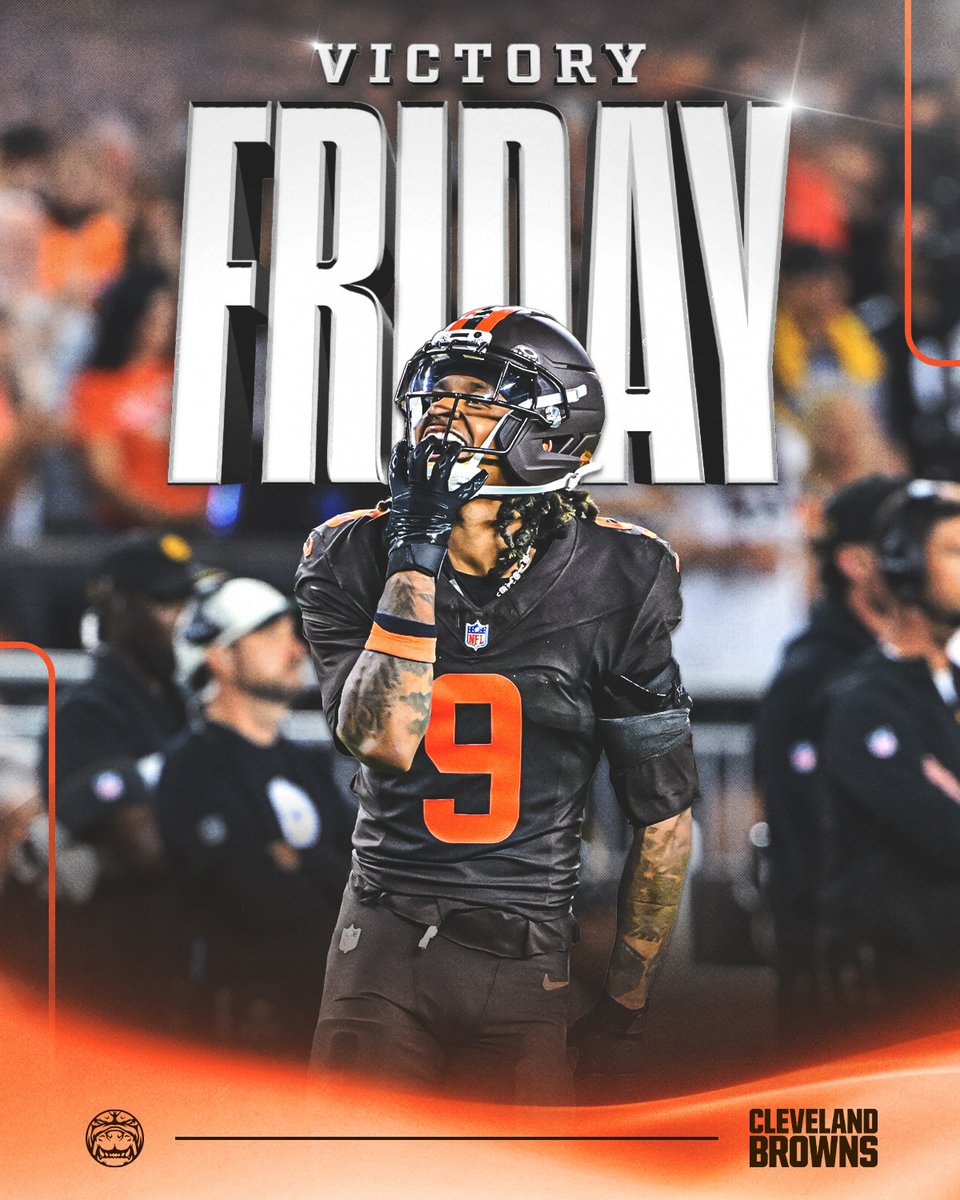 Browns's tweet photo. HAPPY VICTORY FRIDAY TO THOSE WHO CELEBRATE ⚡️ https://t.co/jJGVWUfPEc