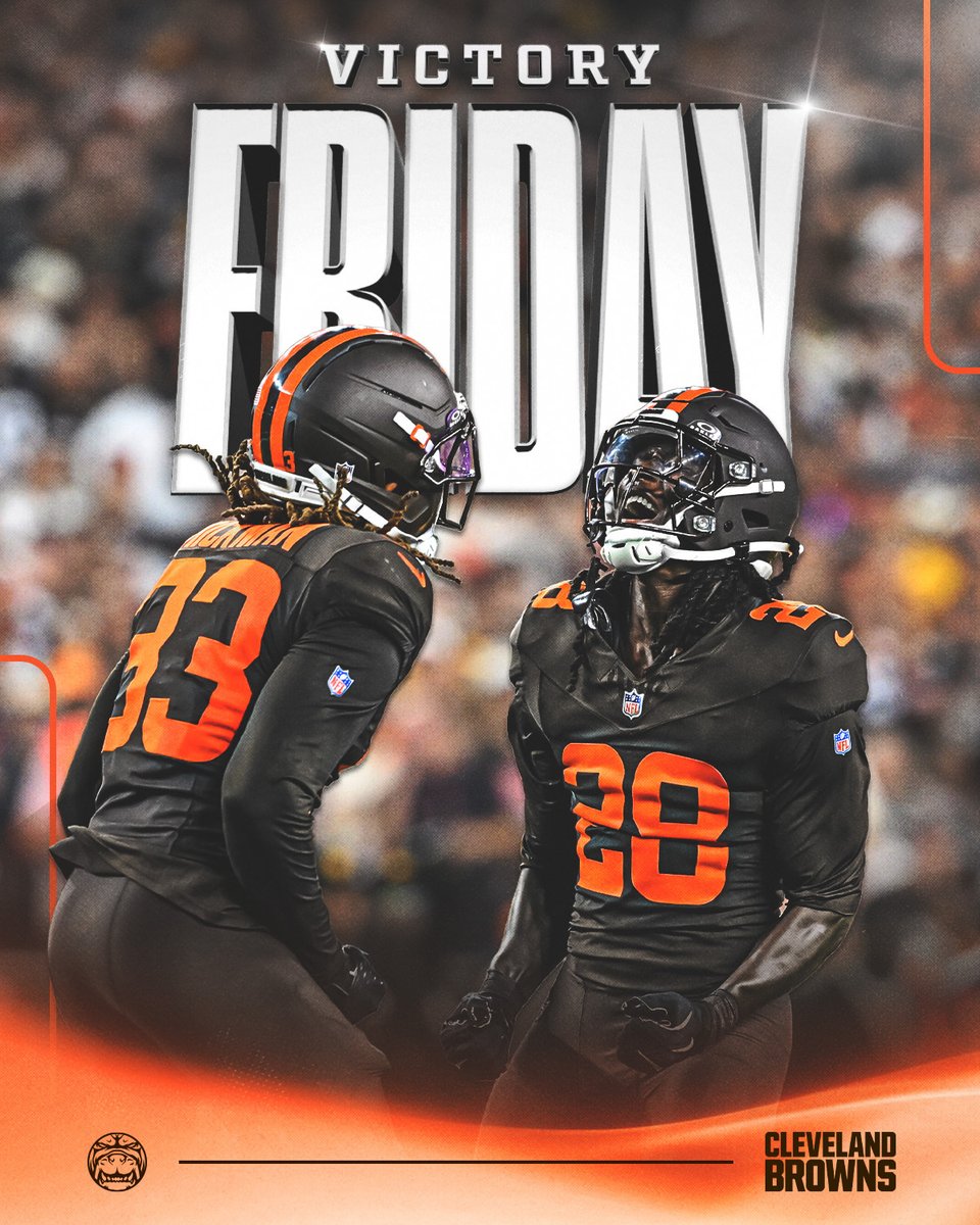 Browns's tweet photo. HAPPY VICTORY FRIDAY TO THOSE WHO CELEBRATE ⚡️ https://t.co/jJGVWUfPEc