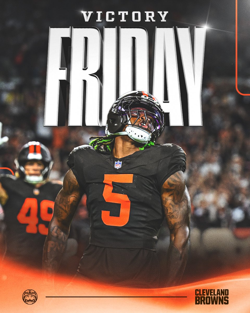 Browns's tweet photo. HAPPY VICTORY FRIDAY TO THOSE WHO CELEBRATE ⚡️ https://t.co/jJGVWUfPEc