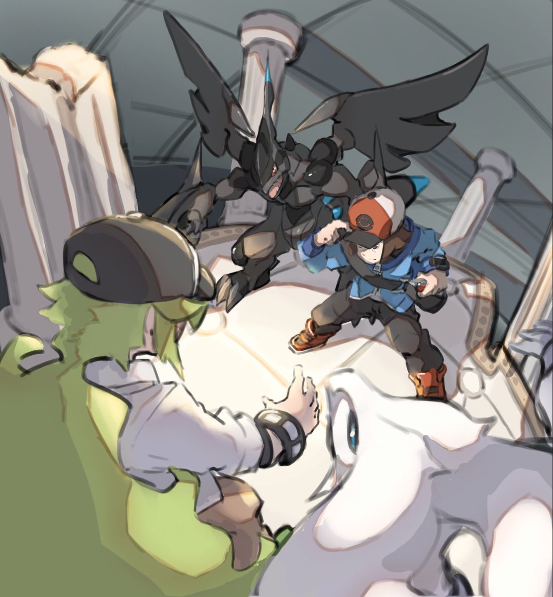 momoT1130's tweet photo. 「決戦！N」#pokemonart #ポケモン https://t.co/ahedeQ456i