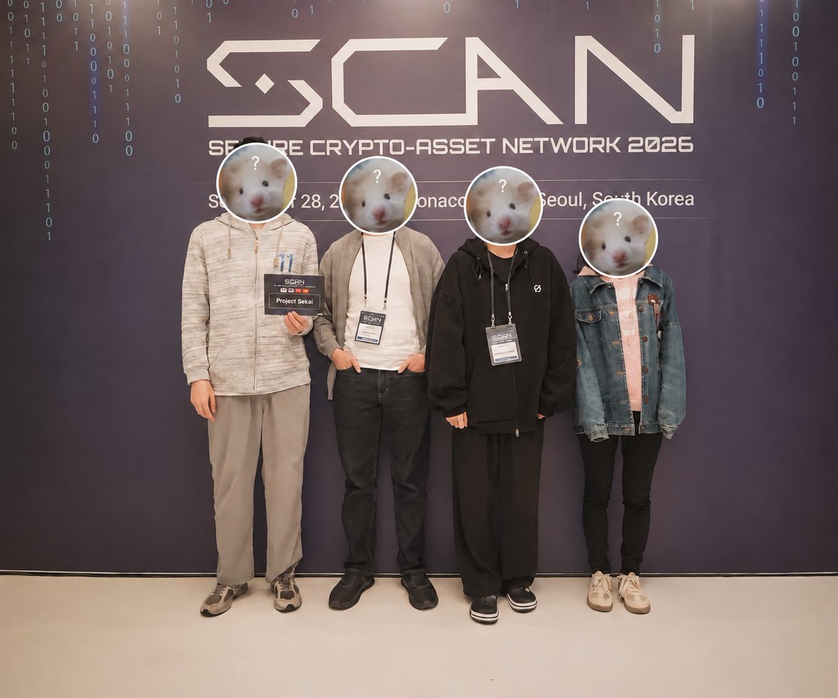 ProjectSEKAIctf's tweet photo. We finished 4th at the SCAN CTF 2026 Finals. Big thanks to the organizers for hosting and to all the teams for a great competition. Had a blast competing in Seoul!
#SCAN2026 #SCAN #KBW https://t.co/9WZgkasboX