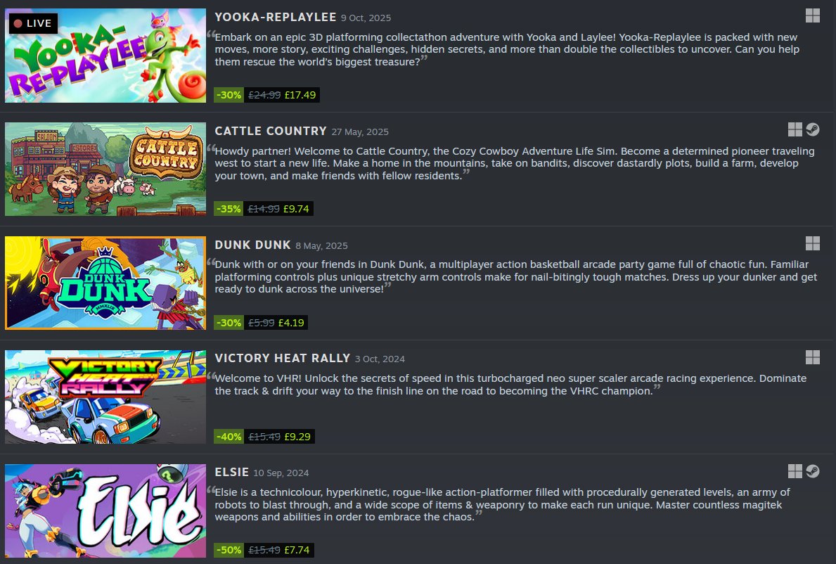 PlaytonicGames's tweet photo. It's the Steam Autumn Sale (woop wooooooop!!!), check out these deals we've got on our game library, and so much more! 💰 

Shop now - https://t.co/sBfjuSv5Qh https://t.co/RvJ514I2bL