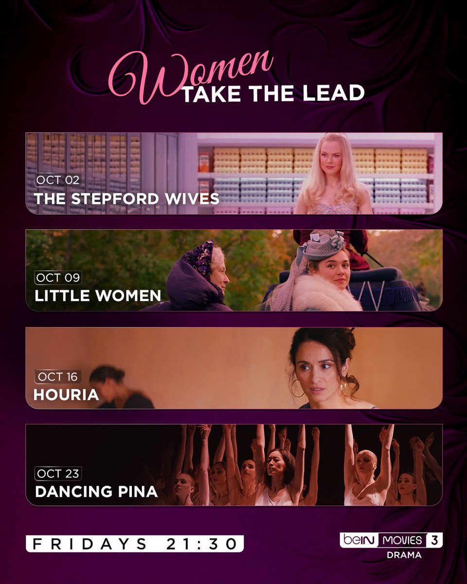 beIN's tweet photo. قصص ملهمة في أفلام تتصدر فيها النساء المشهد، كل جمعة على beIN MOVIES 3 https://t.co/WLwmw9t7HW