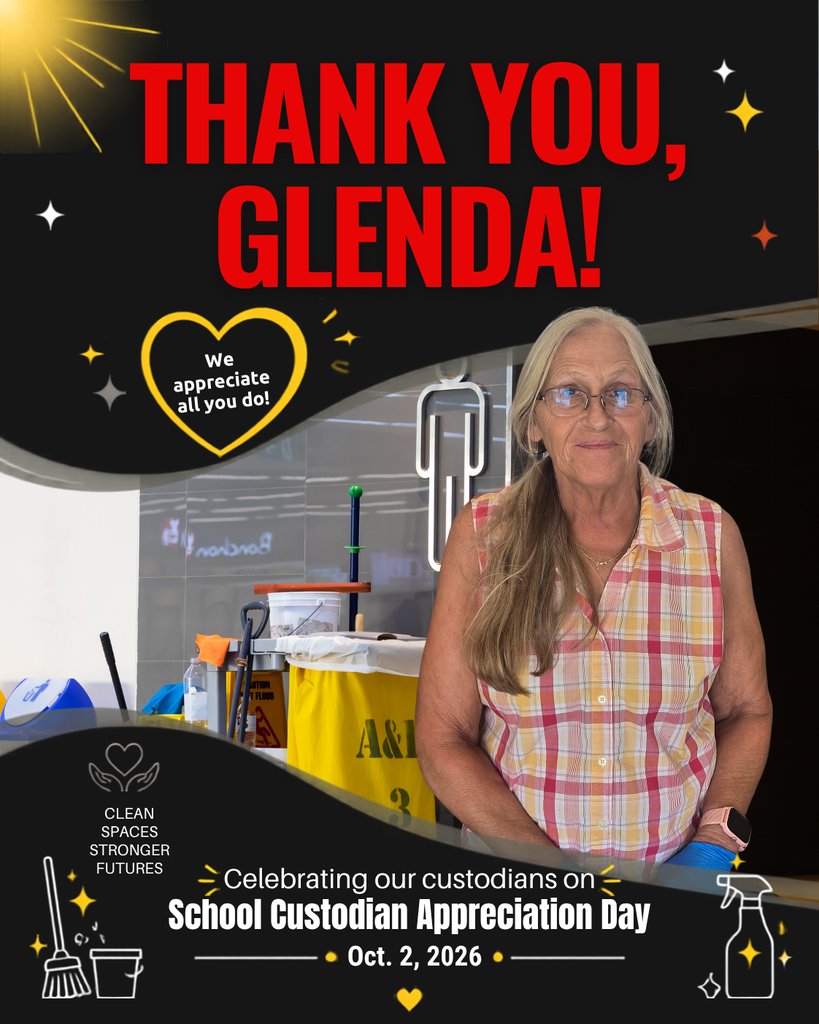 ChillicotheR2's tweet photo. Happy Custodian Appreciation Day! Huge thanks to Glenda Haynes for her amazing work keeping our District Offices, the PAC, and the Ag Center clean and safe for students and staff. We appreciate you, Glenda! π€β€οΈ
#CustodianAppreciationDay #ChillicotheR2 #ThankYou #HornetPride https://t.co/Mbx6K3Sc6b