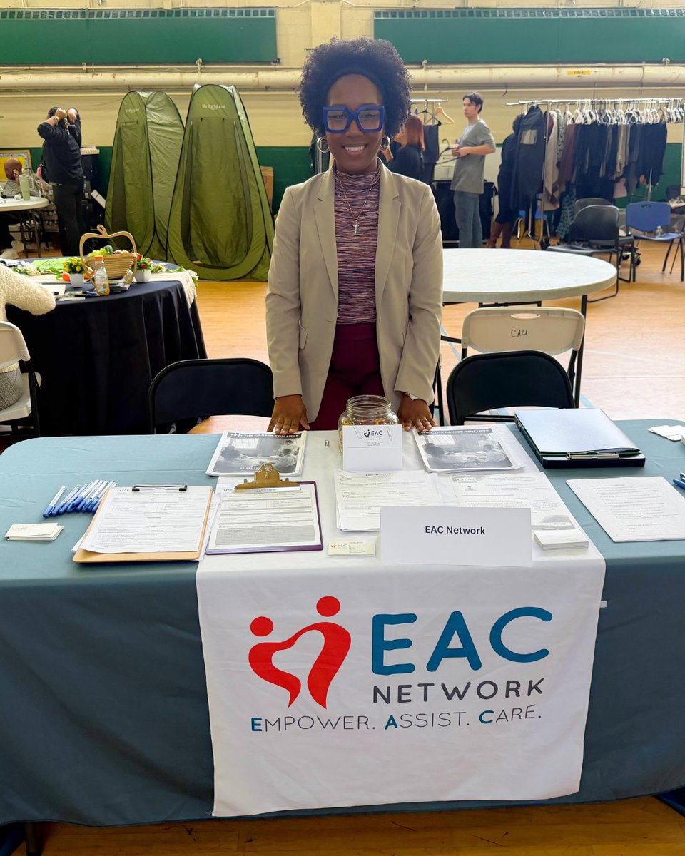 EACNet's tweet photo. EAC Network was proud to table at the 2026 Bronx DA Re-Entry Employment Resource Fair, connecting with justice-involved individuals and sharing resources that can help them move forward. 

Learn more about us at https://t.co/5aJSc8LvcR 

#reentry #employmentresources https://t.co/Gi6hwO5UA2
