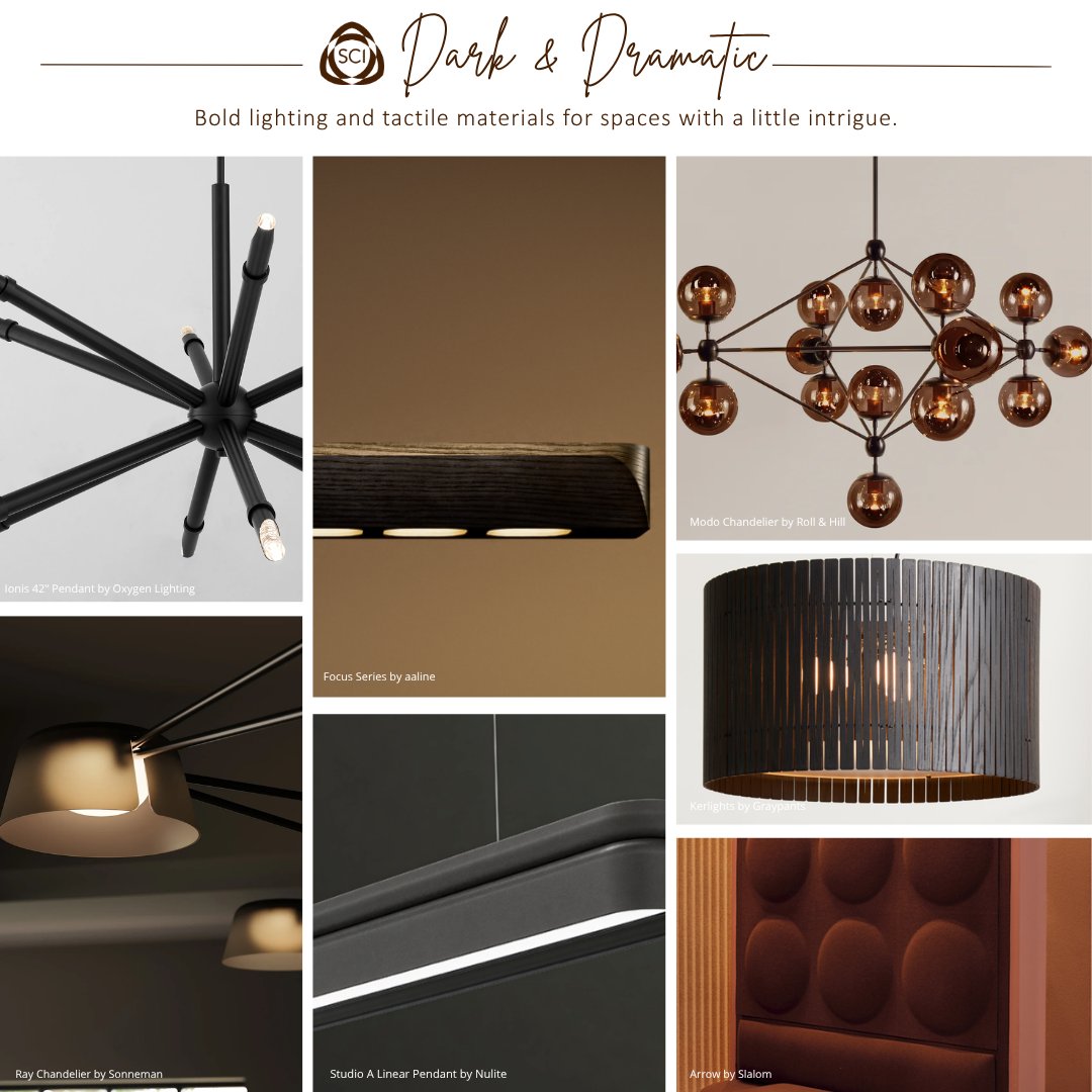 sci_lights's tweet photo. Spooky Season is officially here, and we’re kicking things off with lighting and materials inspiration that sets the mood. Think moody hues, rich textures, and a hauntingly beautiful glow. https://t.co/b9KOPJ9ci7 

#Lighting #Materials #SpookySeason #SCIMaterials #SCILights https://t.co/6h3mGCVNwZ