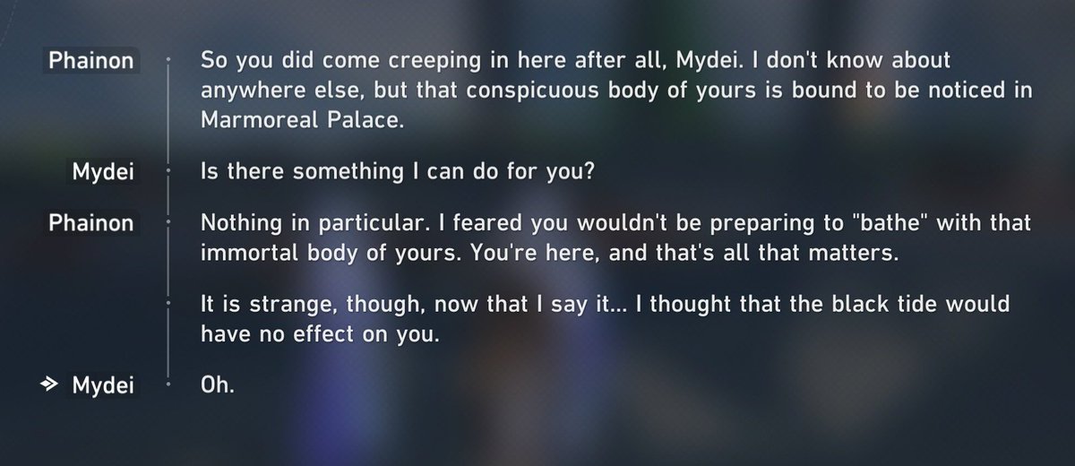 phainigma's tweet photo. how good i sleep everyday knowing phainon has a type and it's clearly mydei..
>canonically finds him attractive
>yaps about beauty of muscles to random shop owner
>keeps mentioning his body (mydei dgafffff phainon just trynna hit 😭) https://t.co/fRIJo7yAHF