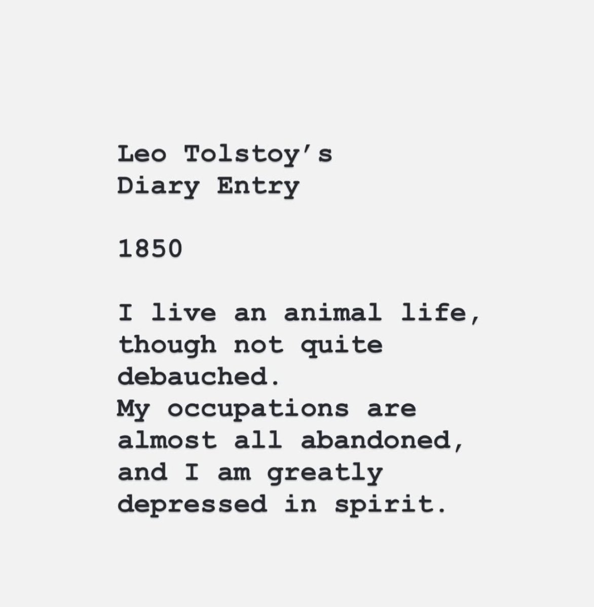 LeoTollstoy's tweet photo. Leo Tolstoy’s

Diary Entry

1850 https://t.co/tJPC9zDJAY