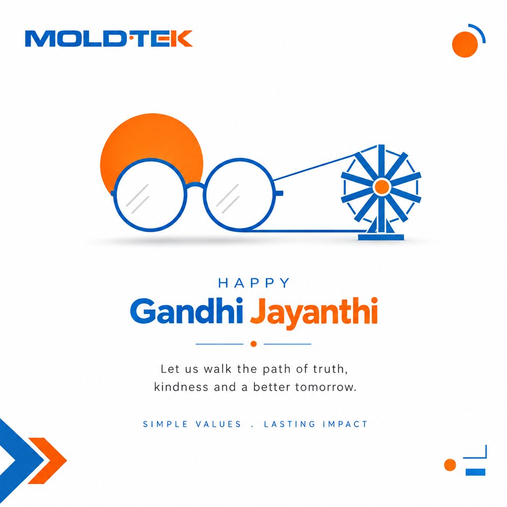 Moldtekofficial's tweet photo. Remembering Mahatma Gandhi and the enduring values of truth, non-violence and compassion. May they continue to guide us towards a better tomorrow.

Happy Gandhi Jayanti from Moldtek Technologies.

#GandhiJayanti #MahatmaGandhi #Moldtek https://t.co/ExISq9WHIN