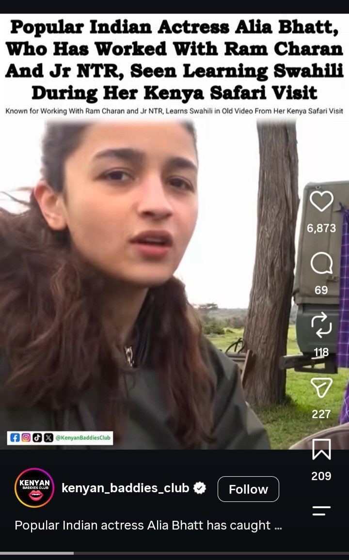 AliaBhatt_KL's tweet photo. sorry it's Africa continent but Kenya specifically as a country 😅 they call her a superstar also know all the gossip like raha was conceived there , her proposal at Maasai Mara, gangubai even wonder that she is married and has a 4 y/o child even know her funny memes lol https://t.co/EkUzI8b9ib
