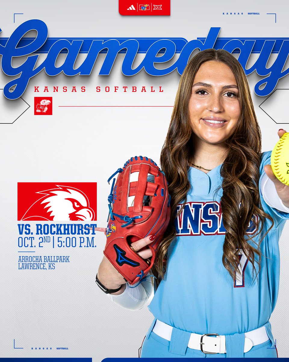 KUSoftball's tweet photo. Fall ball Friday 🫡

🆚 Rockhurst 
📍 Arrocha Ballpark
⏰ 5 p.m.

#RockChalk https://t.co/pD4UmstxG7