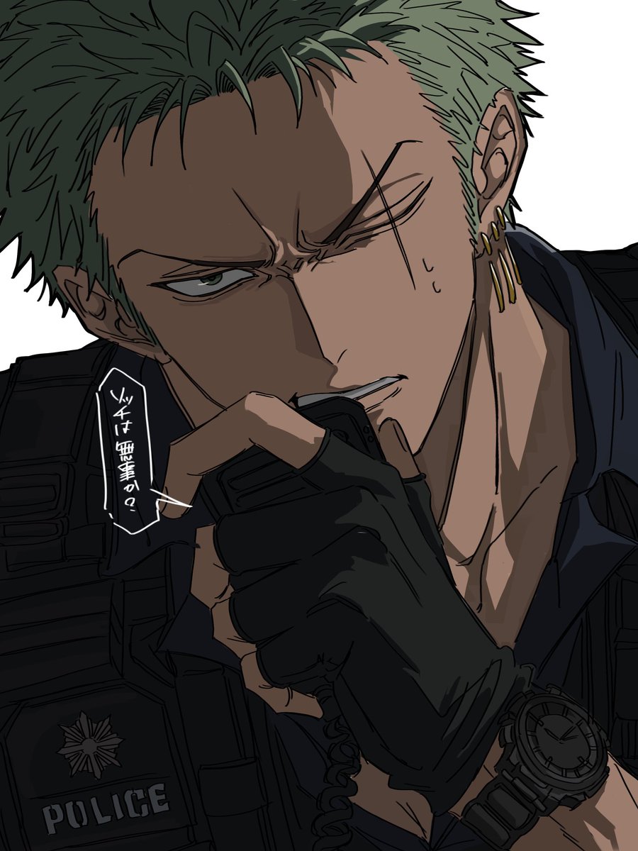 unini0207's tweet photo. ゾロ警官パロ！ https://t.co/Tx0gwh8Dht