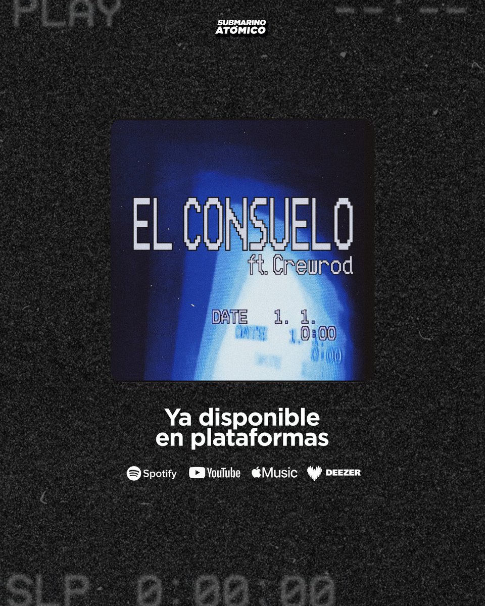 submarinoatomic's tweet photo. El Consuelo ya salió a la luz 🥀

El nuevo single de Crema ft. Crewrod ya está disponible en todas las plataformas y es el #TemaSubmarino de la semana

Un featuring que estábamos esperando y que hoy podés escuchar una y otra vez. https://t.co/jfS0pQbZV7