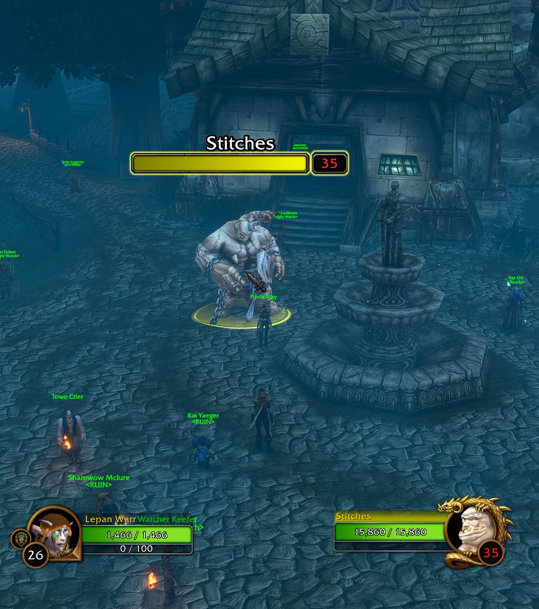 Lepandk's tweet photo. stitches is now neutral, no more dying in darkshire running out of the inn https://t.co/QjRFoPTjEa